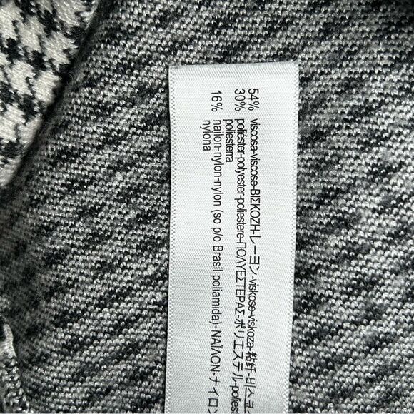 Zara black & white houndstooth knit wide leg cropped pants women’s size large - Picture 10 of 10